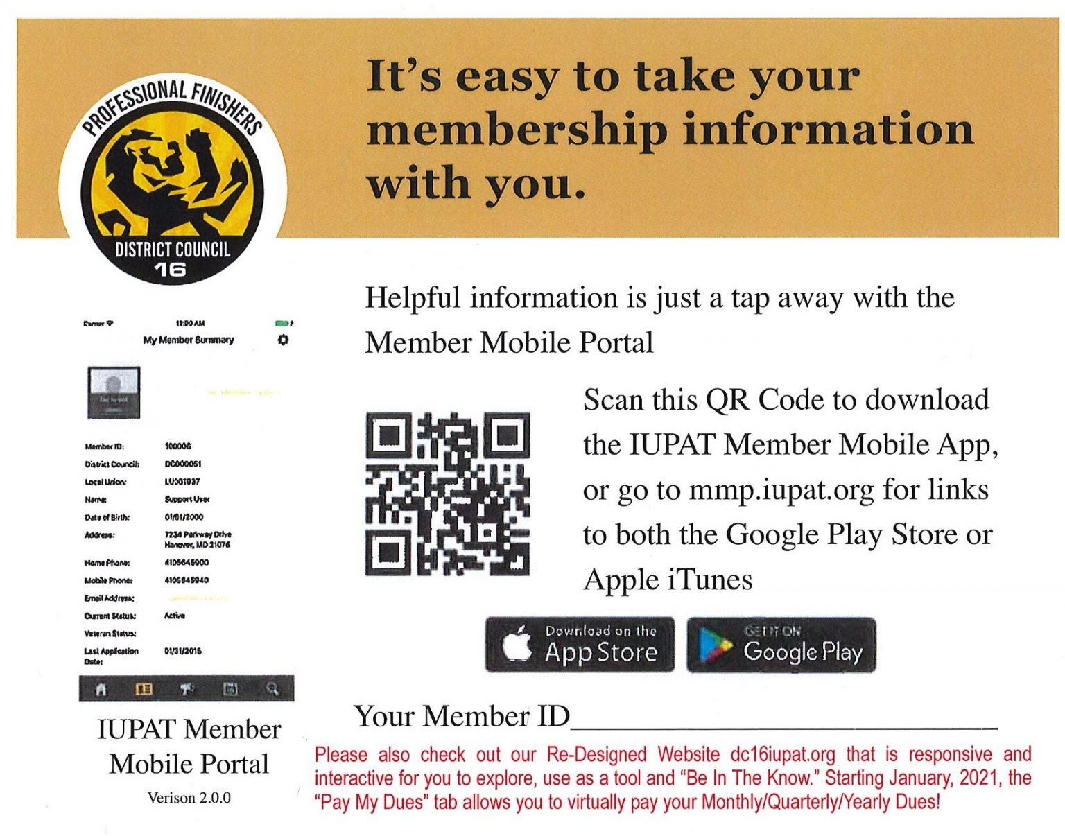 Download The IUPAT Member App Today DC16 UNION